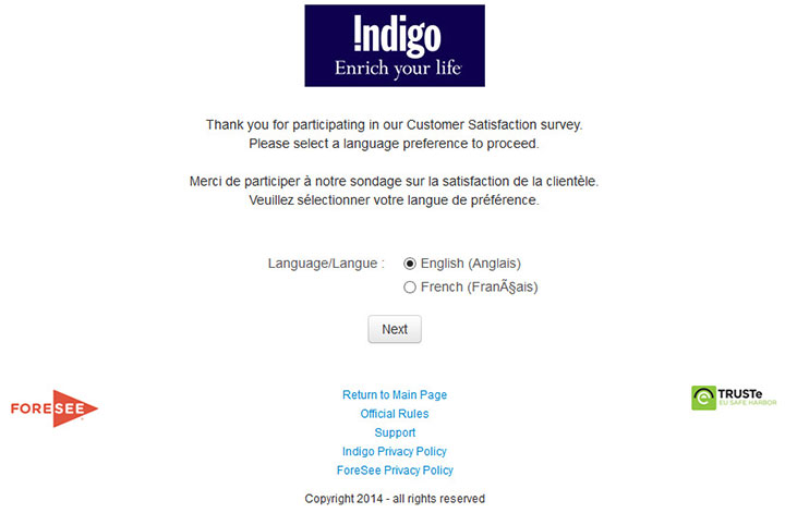 Indigofeedback.com – Indigo Feedback – Win $500 Gift Card